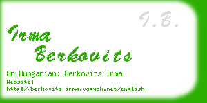 irma berkovits business card